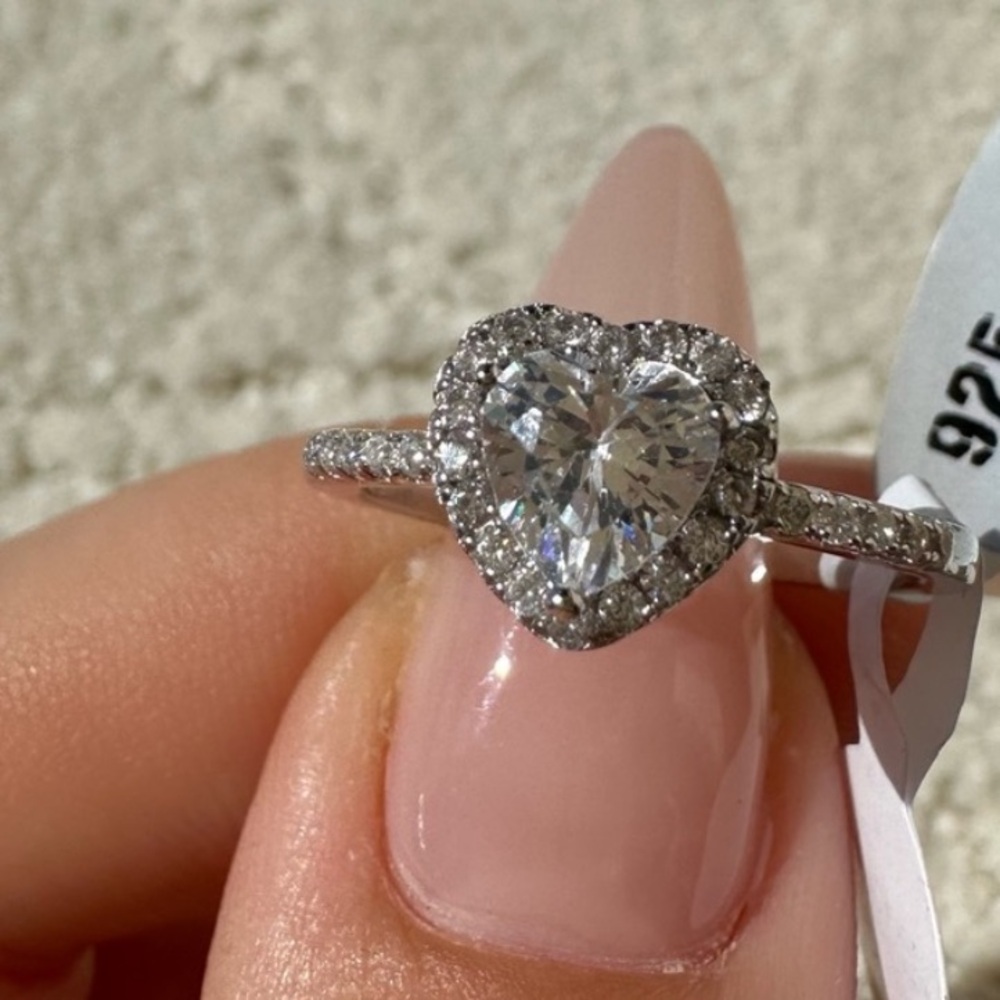 925 Sterling ring - custom diamond replica CZ, classic beautiful